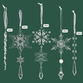 Set di 10 ornamenti natalizi in acrilico con fiocchi di neve e ghiaccioli - Confezione da 10 / Trasparente