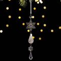 Décoration de flocon de neige en acrylique avec goutte argentée sur sapin de Noël - Pendentif Métal Flocon Acrylique Style A