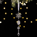 Décoration de Noël en acrylique avec flocon de neige, boule argentée et goutte d'eau - Pendentif Métal Flocon Acrylique Style C