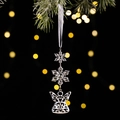 Pendentif flocon de neige en cristal et ange en métal argenté pour sapin de Noël - Pendentif Métal Flocon Acrylique Style G