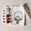 Aries crystal healing set with beaded bracelet, tumbled stones, and selenite wand - Aries