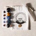 Capricorn zodiac crystal set with beaded bracelet, natural stones, and selenite wand - Capricorn