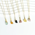 Natural star-shaped amethyst gold-plated crystal necklace in six assorted gem colors - Lemon Yellow Gold Plated Raw Stone