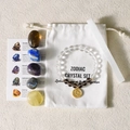 Sagittarius zodiac crystal gift set with polished stones and beaded charm bracelet - Sagittarius