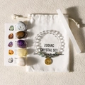 Zodiac crystal healing set with beaded bracelet, tumbled stones and selenite wand - Gemini