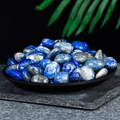 Polished natural lapis lazuli stones in a minimalist black tray for home decor - Lapis Lazuli 1-2cm 100g