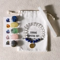Libras zodiac crystal set with lapis lazuli bracelet and polished healing gemstones - Libra