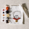 Scorpio zodiac energy crystal set with natural gemstones and beaded charm bracelet - Scorpio
