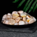 Assorted polished natural crystal stones in a black tray for home decor healing - Cherry Blossom Agate 1-2cm 100g