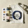 Zodiac crystal healing set with Lapis Lazuli bracelet and five natural raw stones - Libra New Style