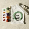Aries zodiac crystal healing set with green aventurine bracelet and five tumbled stones - Aries New Style