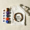 Zodiac Crystal Gift Set featuring tiger's eye bracelet and natural gemstones in pouch - Taurus New Style