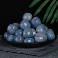 Polished blue quartz stones in a black dish for home decor and healing purposes - Blue Aventurine 2-3cm 100g