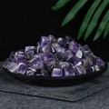 Polished natural amethyst tumbles in a black tray for healing and home decoration - Amethyst Cube 1-2cm 100g