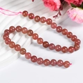 Polished strawberry quartz 10mm round beads on pink string for DIY jewelry making - 10mm (Extra Large)