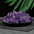 Natural raw purple amethyst crystals displayed in a black decorative tray - Amethyst (5Pcs)