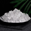 Natural clear white crystal raw stones in a black tray for handmade craft and decor - Clear Quartz (5Pcs)