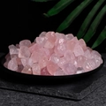 Natural raw pink rose quartz crystal stones in a black tray for home decor - Rose Quartz (5Pcs)