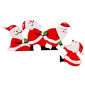 Set of four wooden Santa Claus figurines for Christmas door and window decor - Santa Claus Style-Right Side