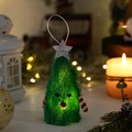 Pendaglio albero di Natale luminoso verde con stella ed effetto luce LED calda - Bambola dell'Albero di Natale Luminosa Verde