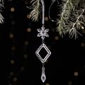 Transparent acrylic snowflake and teardrop pendant ornament for Christmas trees - Type E Silver