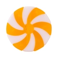 Flat orange and white peppermint swirl candy ornament for Christmas tree decor - Large / Yellow