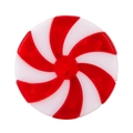 Red and white spiral peppermint candy ornament with a translucent acrylic finish - Large / Red