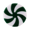 Green and white spiral lollipop Christmas ornament made of glossy resin material - Large / Green