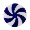 Blue and white spiral candy Christmas ornament with a glossy resin finish for holiday decor - Large / Purple