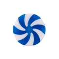 Blue and white spiral candy ornament with a glossy finish for Christmas tree decoration - Small / Blue