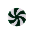 Green and white spiral lollipop Christmas ornament with candy cane style design - Small / Green