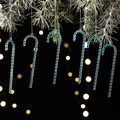 6er-Set blau transparente Acryl-Zuckerstangen als hängende Dekoration für den Weihnachtsbaum - Blau