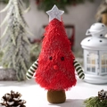 Personnage sapin de Noël en peluche rouge avec bras rayés et étoile argentée - Ornement de Poupée Sapin de Noël Rouge