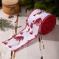 Nastro natalizio con motivi di gnomi e pois su sfondo di legno rustico - Babbo Natale