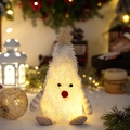 Muñeco de árbol de Navidad de peluche luminoso con luces cálidas y estrella dorada - Muñeco Luminoso de Árbol de Navidad de Pie / Blanco