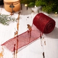 Rotolo di nastro a rete rosso glitterato per decorazioni natalizie e pacchi regalo - Nastro in Rete / Rosso