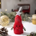 Leuchtender roter Plüsch-Weihnachtsbaum-Anhänger mit Pailletten und Strickarmen - Rot