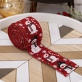 Ruban de Noël rouge avec bonshommes de neige et sucres d'orge pour décoration - Taille 5 / Rouge