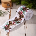 Nastro natalizio con scoiattoli e bacche per decorazioni festive di regali di Natale - Stile Scoiattolo