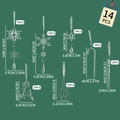 Set da 14 pezzi di decorazioni natalizie in acrilico trasparente con fiocchi e renne - Set Trasparente da 14 Pezzi