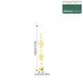 Addobbo natalizio a forma di bastoncino d'arancia e bianco con perline e campanellino - Piccolo / Giallo e Bianco