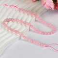 Filo di perle tonde in quarzo rosa naturale da 6mm per creazione gioielli DIY - Quarzo rosa