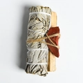 White sage bundle with palo santo stick and red jasper stone for healing - Red Jasper Kit