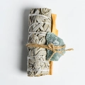 California white sage bundle with palo santo stick and raw green gemstone cleansing set - Green Aventurine Jewelry Set
