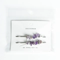 Set di due fermagli per capelli in argento con frammenti di ametista viola su carta - Ametista - Argento