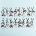 Christmas tree of life crystal keychains set with assorted festive pendants in purple and pink - Santa Face Circle / Christmas Tree of Life Style - Pink