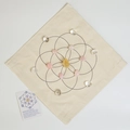 Chakra kristalrooster set met natuursteen en geometrische mat voor meditatie en yoga - Kristallen Grid - Geluk en Blijdschap