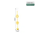 Bastoncino di zucchero natalizio a perline arancioni e bianche con campanella 25cm - Medio / Giallo e Bianco