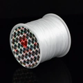 Fil cristal élastique transparent blanc sur bobine pour création de bijoux DIY - Blanc