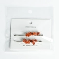 Set mit zwei silbernen Haarklammern mit orangefarbenen Kristallsteinen auf Karte - Süd-Roter Achat - Silber